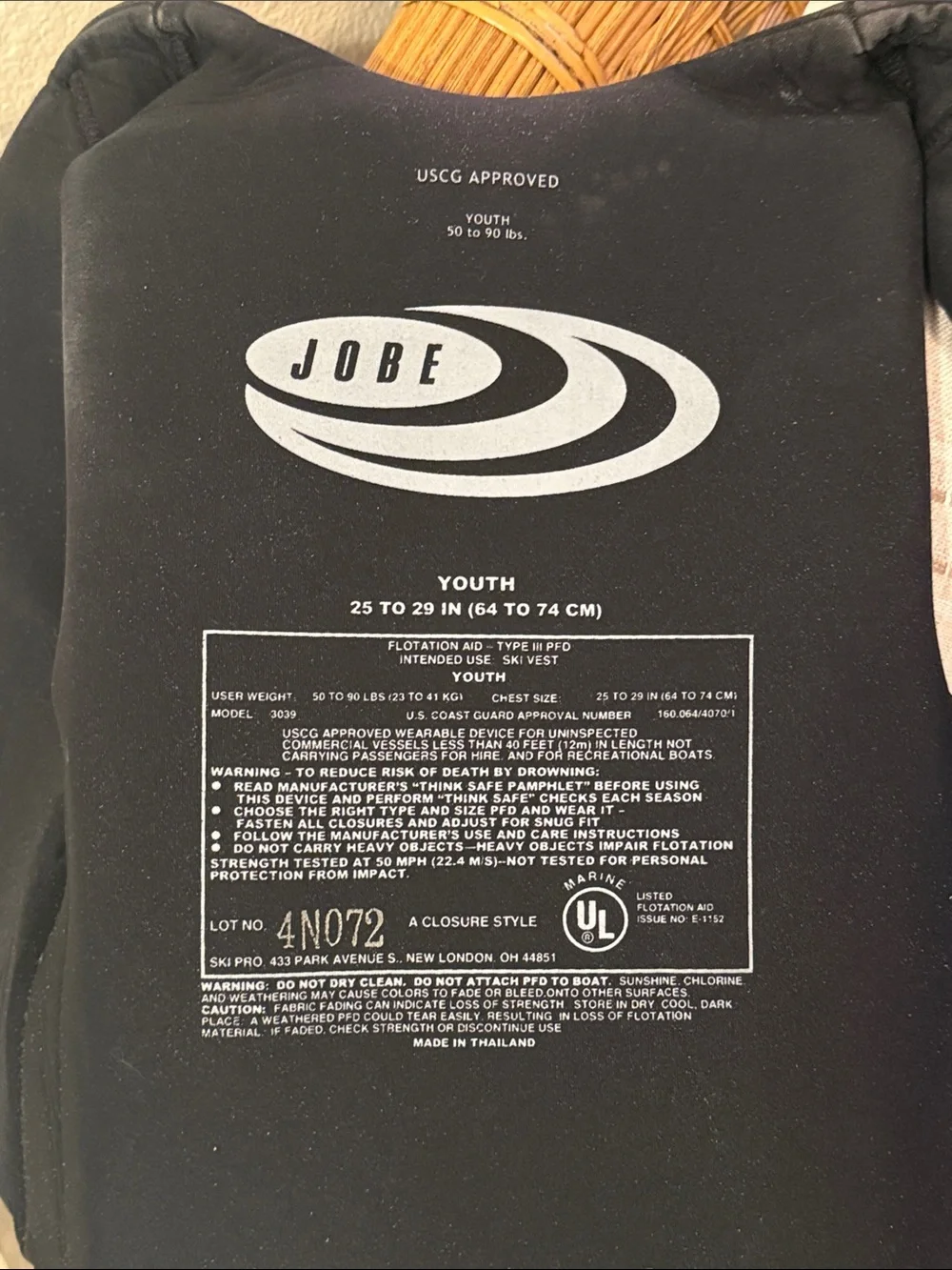 Jobe Youth Black & Blue Life Vest - USCG Approved